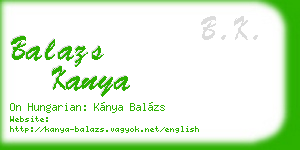 balazs kanya business card