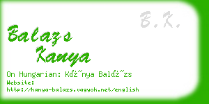 balazs kanya business card